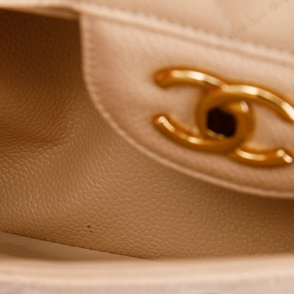 Chanel Beige Caviar Classic Jumbo Double Flap Bag