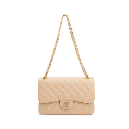 Chanel Beige Caviar Classic Jumbo Double Flap Bag