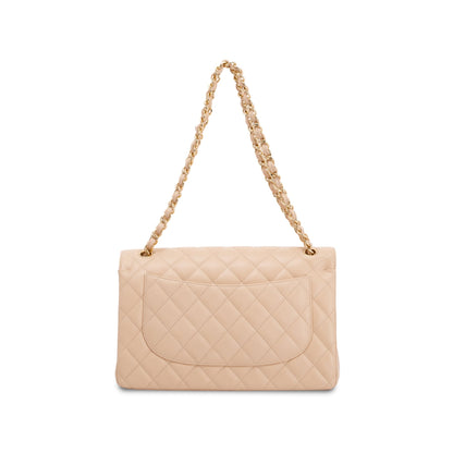 Chanel Beige Caviar Classic Jumbo Double Flap Bag