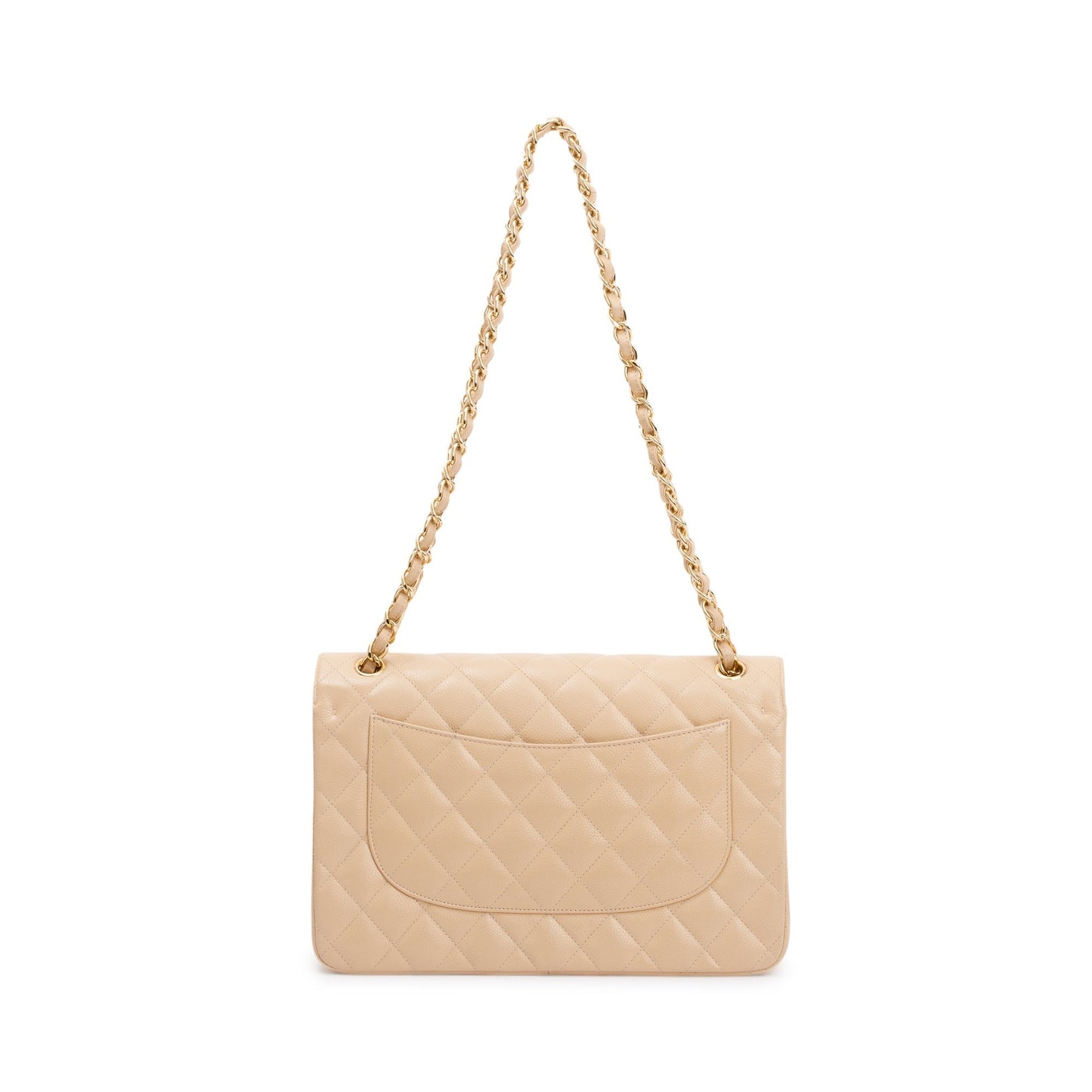 Chanel Beige Caviar Classic Jumbo Double Flap Bag