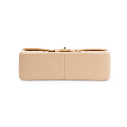 Chanel Beige Caviar Classic Jumbo Double Flap Bag