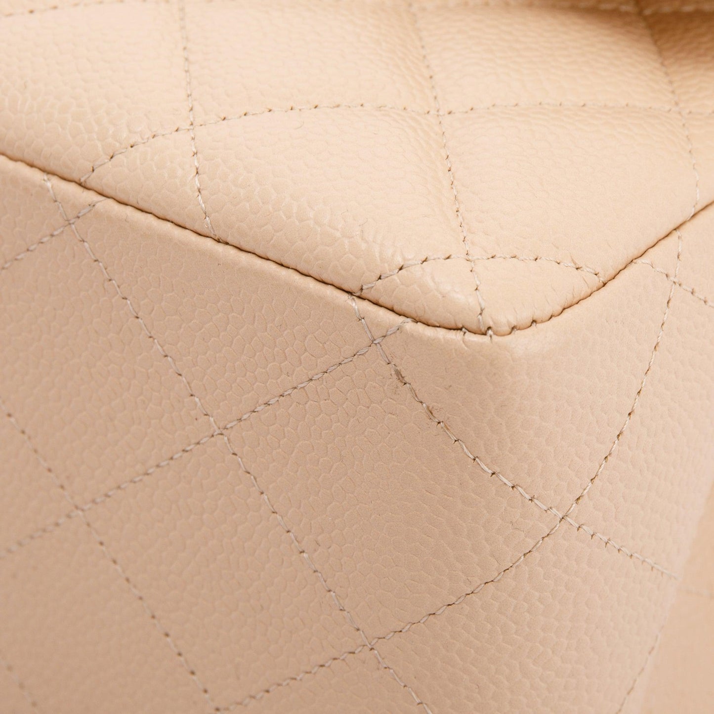 Chanel Beige Caviar Classic Jumbo Double Flap Bag
