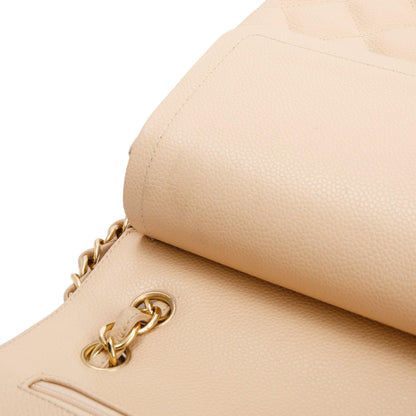 Chanel Beige Caviar Classic Jumbo Double Flap Bag