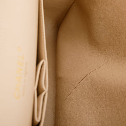 Chanel Beige Caviar Classic Jumbo Double Flap Bag