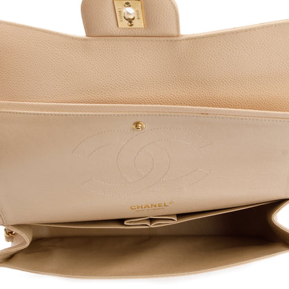 Chanel Beige Caviar Classic Jumbo Double Flap Bag