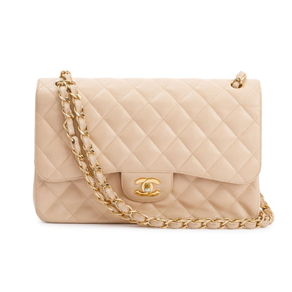 Chanel Beige Caviar Classic Jumbo Double Flap Bag