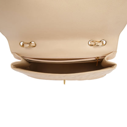 Chanel Beige Caviar Classic Jumbo Single Flap Bag