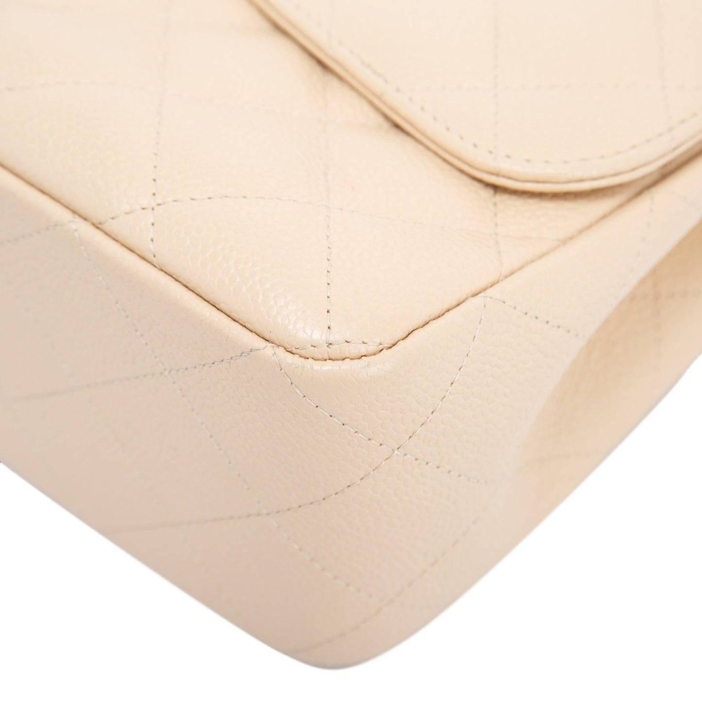 Chanel Beige Caviar Classic Jumbo Single Flap Bag