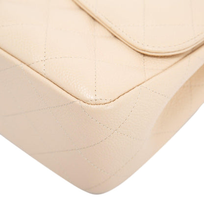 Chanel Beige Caviar Classic Jumbo Single Flap Bag
