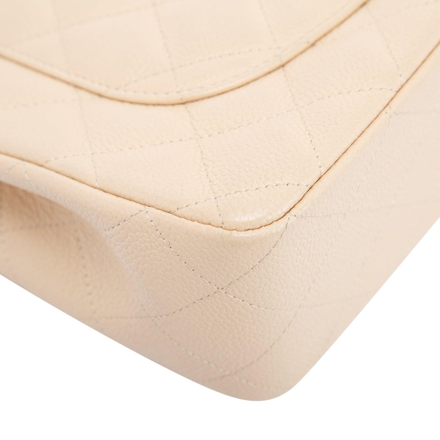 Chanel Beige Caviar Classic Jumbo Single Flap Bag