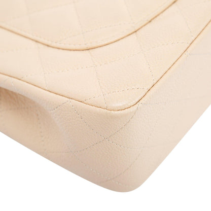 Chanel Beige Caviar Classic Jumbo Single Flap Bag