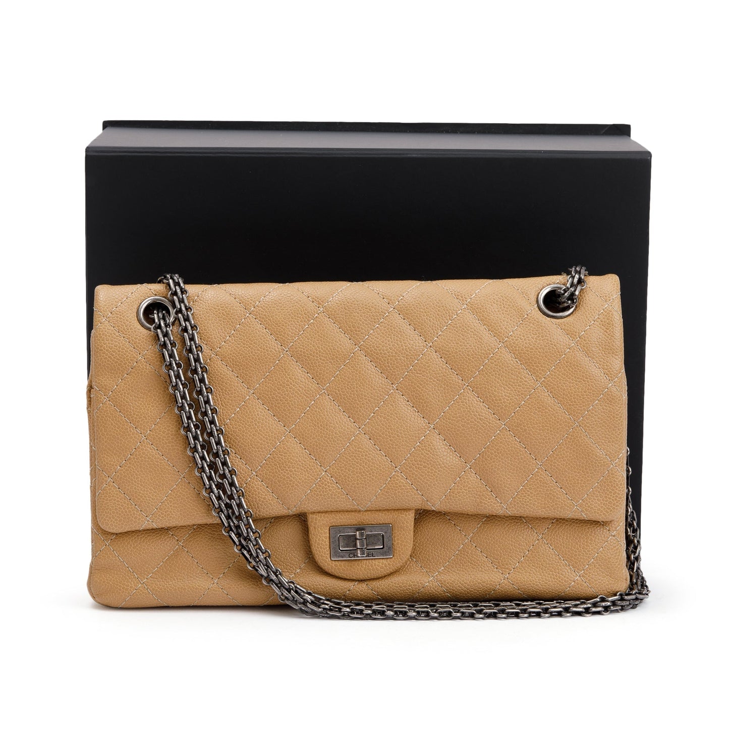 Chanel Beige Caviar Leather 2.55 Reissue 226 Double Flap Bag