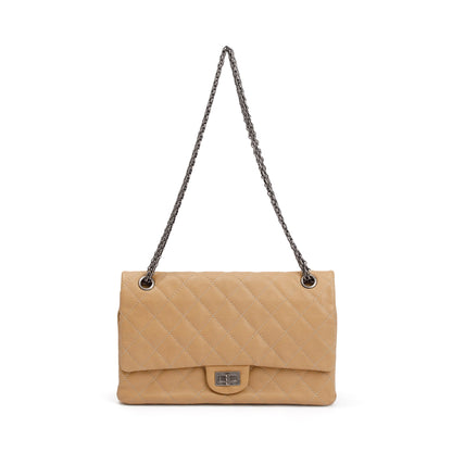 Chanel Beige Caviar Leather 2.55 Reissue 226 Double Flap Bag