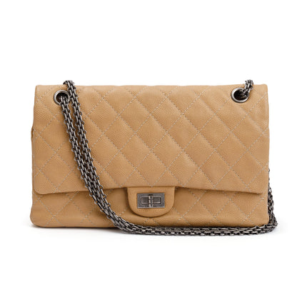 Chanel Beige Caviar Leather 2.55 Reissue 226 Double Flap Bag
