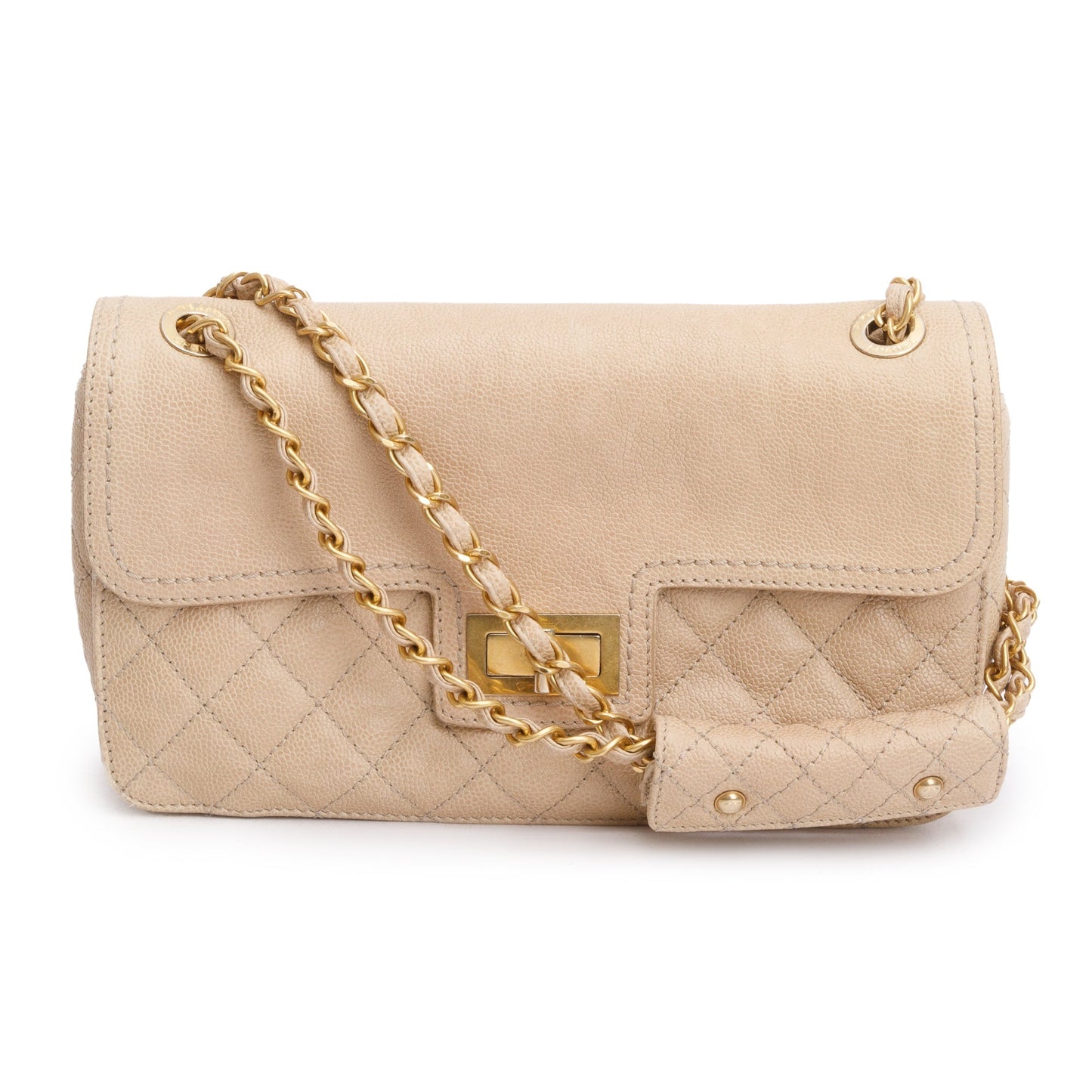 Chanel Beige Caviar Leather 2.55 Reissue Single Flap Bag