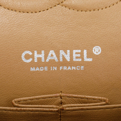 Chanel Beige Caviar Leather Classic Medium Double Flap Bag
