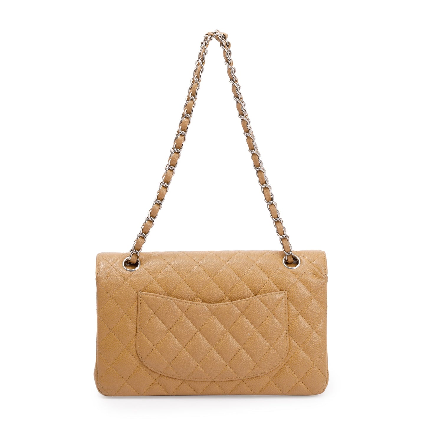 Chanel Beige Caviar Leather Classic Medium Double Flap Bag