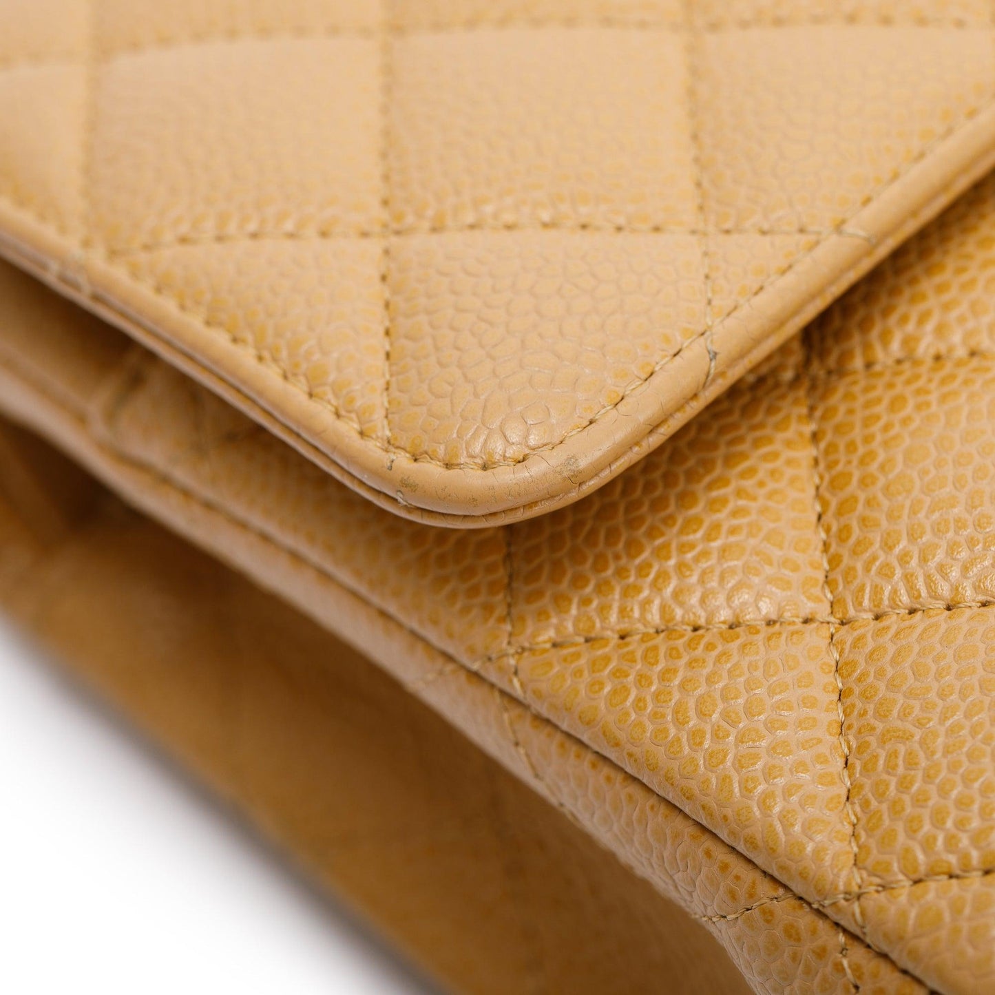 Chanel Beige Caviar Leather Classic Medium Double Flap Bag