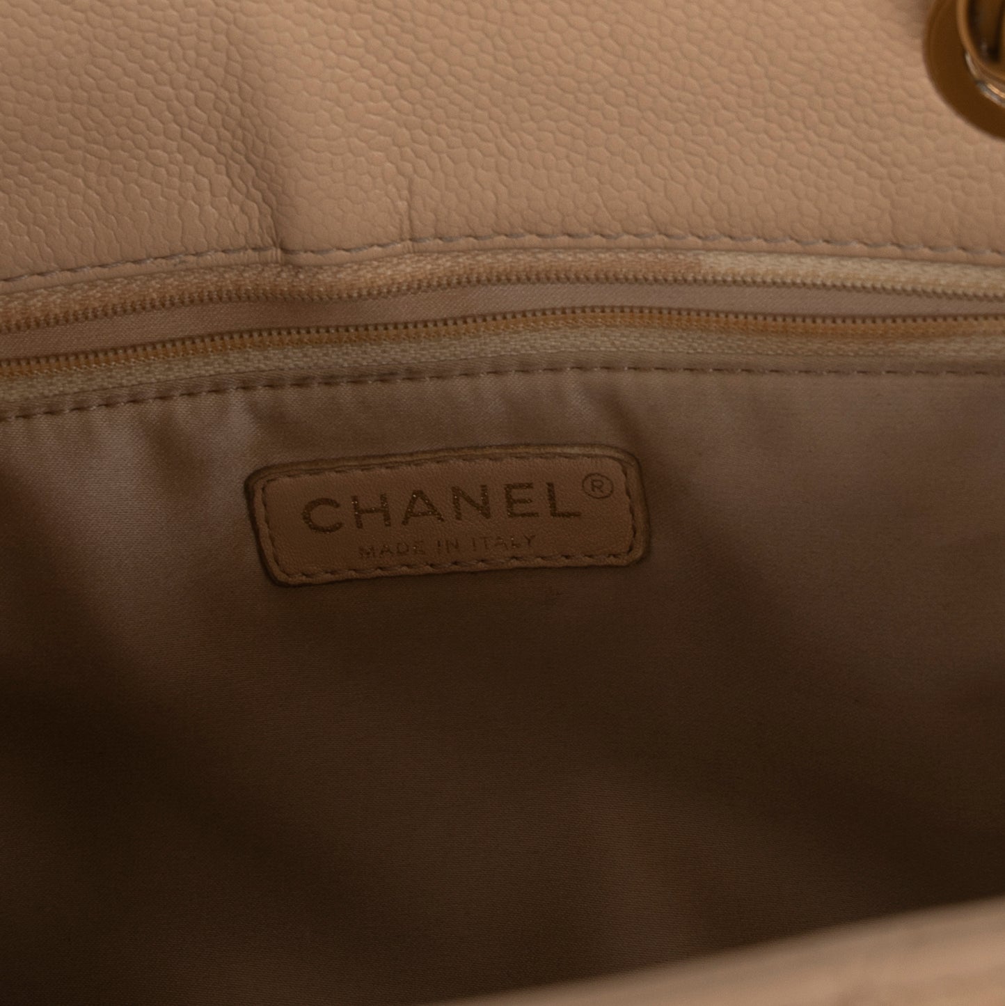Chanel Beige Caviar Leather Grand Shopping Tote (GST)
