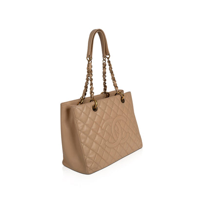 Chanel Beige Caviar Leather Grand Shopping Tote (GST)