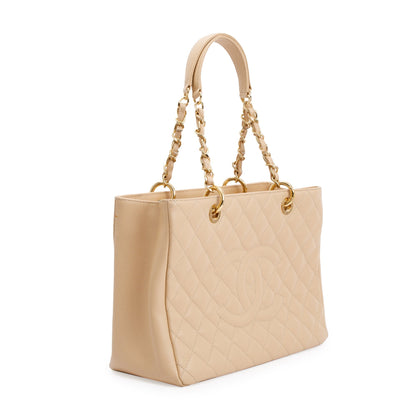Chanel Beige Caviar Leather Grand Shopping Tote (GST)