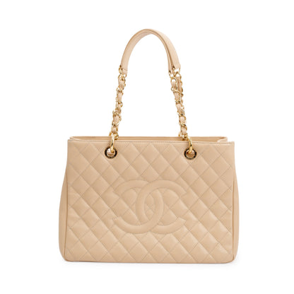 Chanel Beige Caviar Leather Grand Shopping Tote (GST)