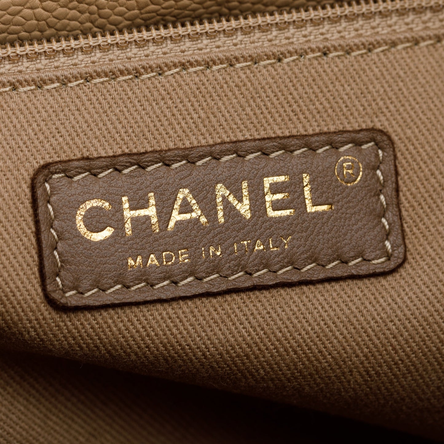 Chanel Beige Caviar Leather Large Reissue Tote