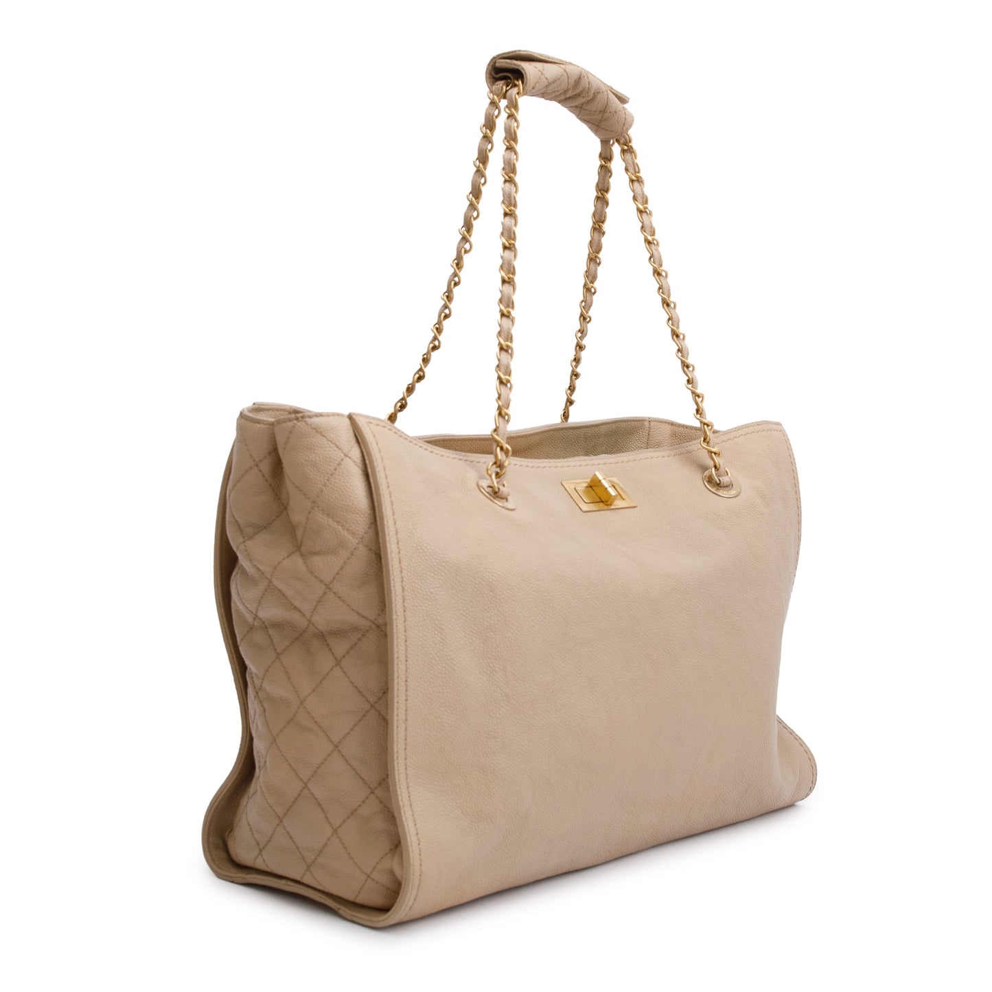 Chanel Beige Caviar Leather Large Reissue Tote