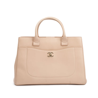 Chanel Beige Caviar Leather Medium Neo Excecutive Tote