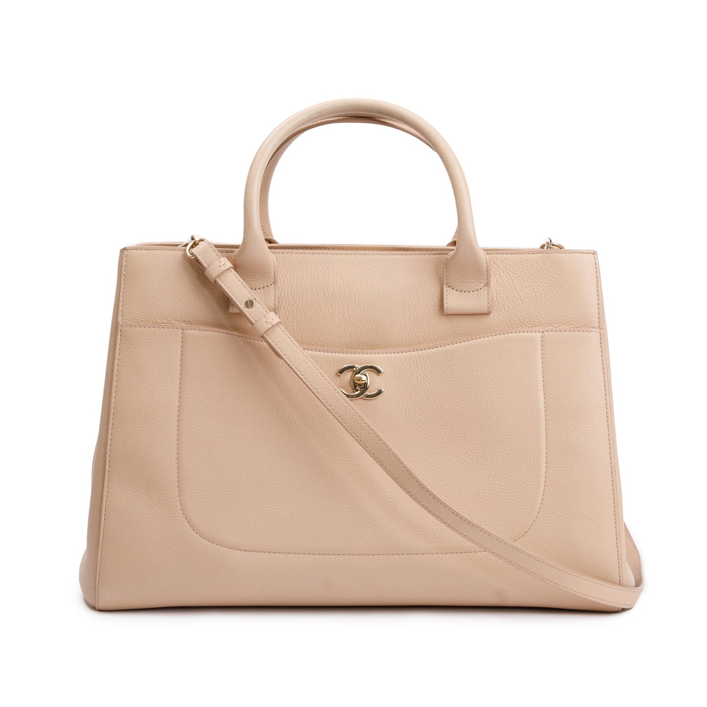 Chanel Beige Caviar Leather Medium Neo Excecutive Tote