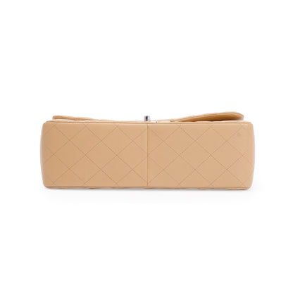 Chanel Beige Lambskin Classic Jumbo Double Flap Bag