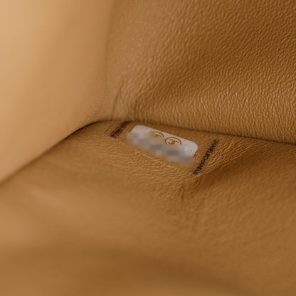 Chanel Beige Lambskin Classic Jumbo Double Flap Bag