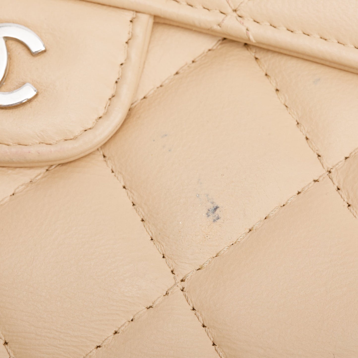 Chanel Beige Lambskin Leather Continental Flap Wallet