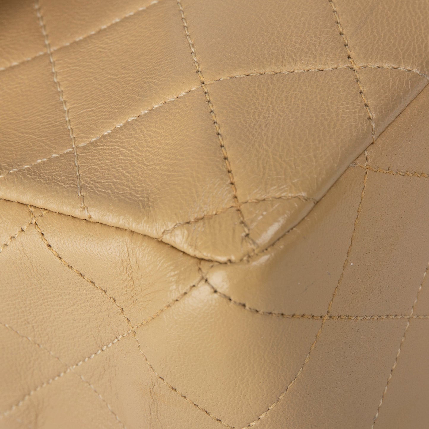 Chanel Beige Lambskin Medium Classic Double Flap Bag