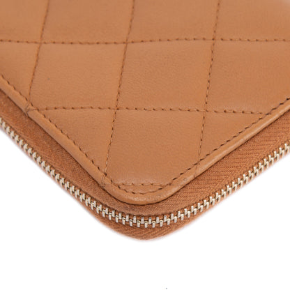 Chanel Beige Lambskin Trendy Zipped Wallet