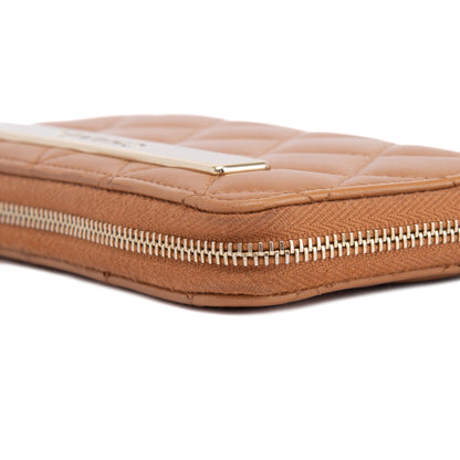 Chanel Beige Lambskin Trendy Zipped Wallet