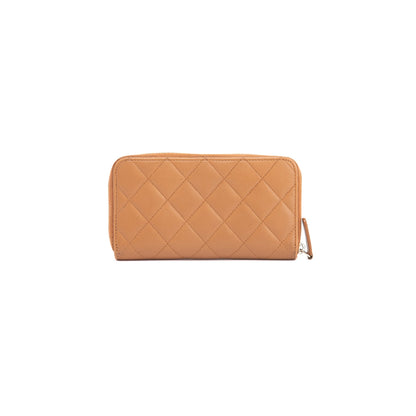 Chanel Beige Lambskin Trendy Zipped Wallet