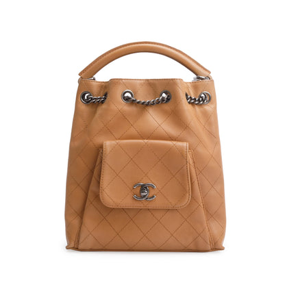 Chanel Beige Quilted Calfskin Leather Medium Urban Luxury Backpack