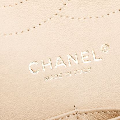 Chanel Beige Quilted Caviar Leather Classic Jumbo Double Flap Bag