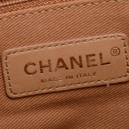 Chanel Beige Quilted Caviar Leather Large Coco Handle Bag