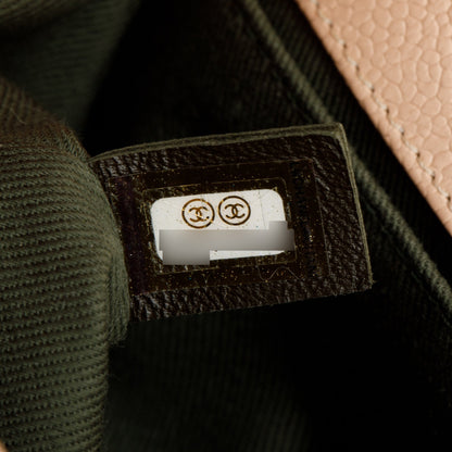 Chanel Beige Quilted Caviar Leather Medium Boy Bag