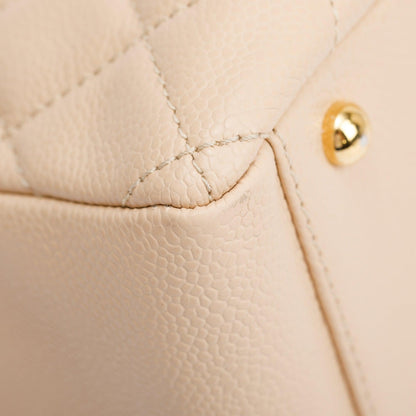 Chanel Beige Quilted Caviar Leather Petit Timeless Tote