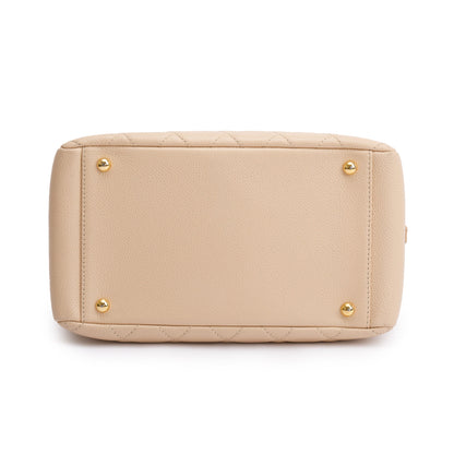 Chanel Beige Quilted Caviar Leather Petit Timeless Tote