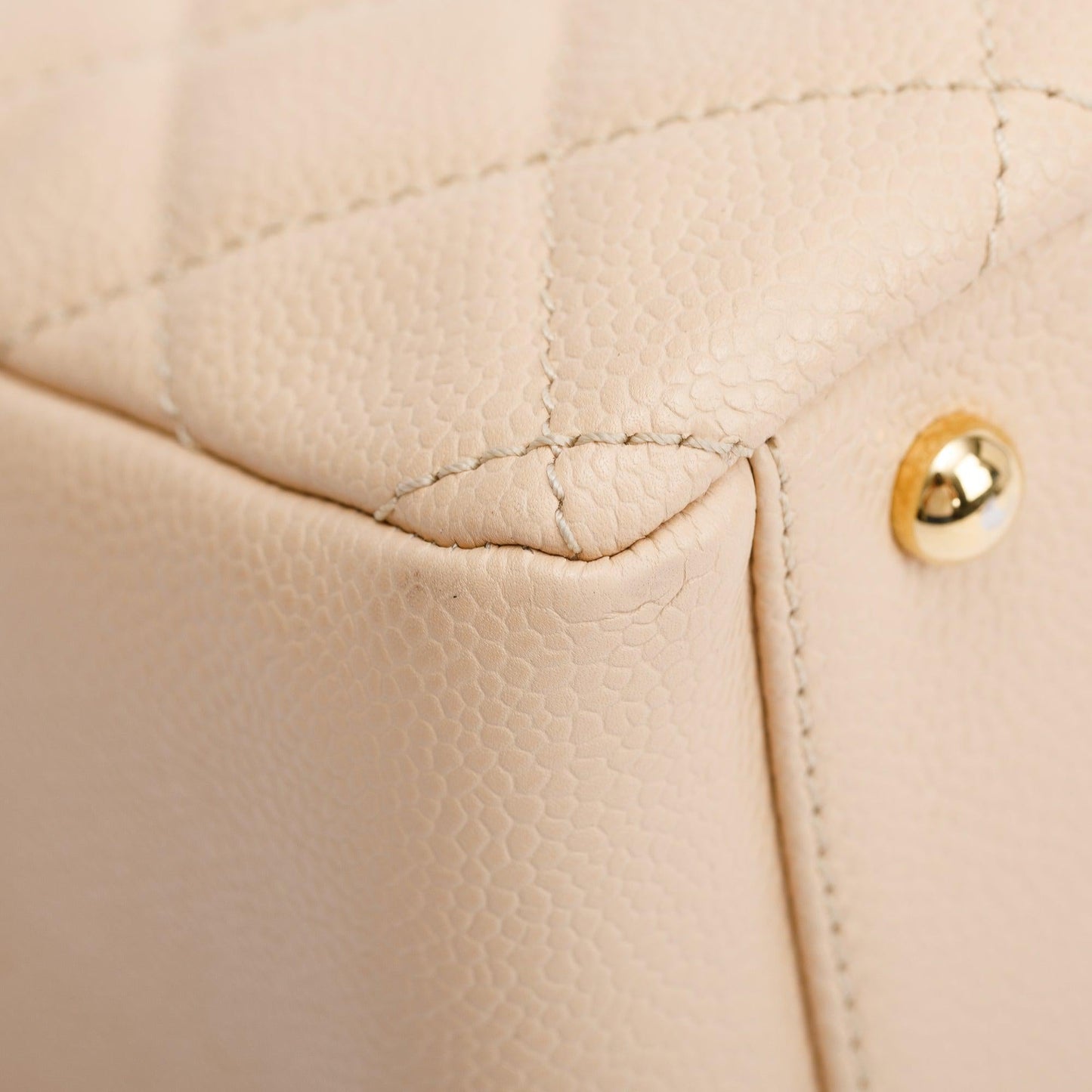 Chanel Beige Quilted Caviar Leather Petit Timeless Tote