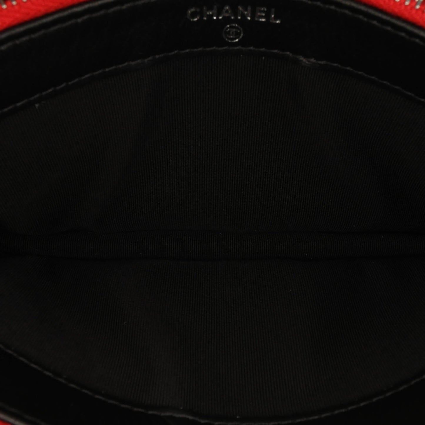Chanel Bicolor Patent Double Zip Wallet on Chain