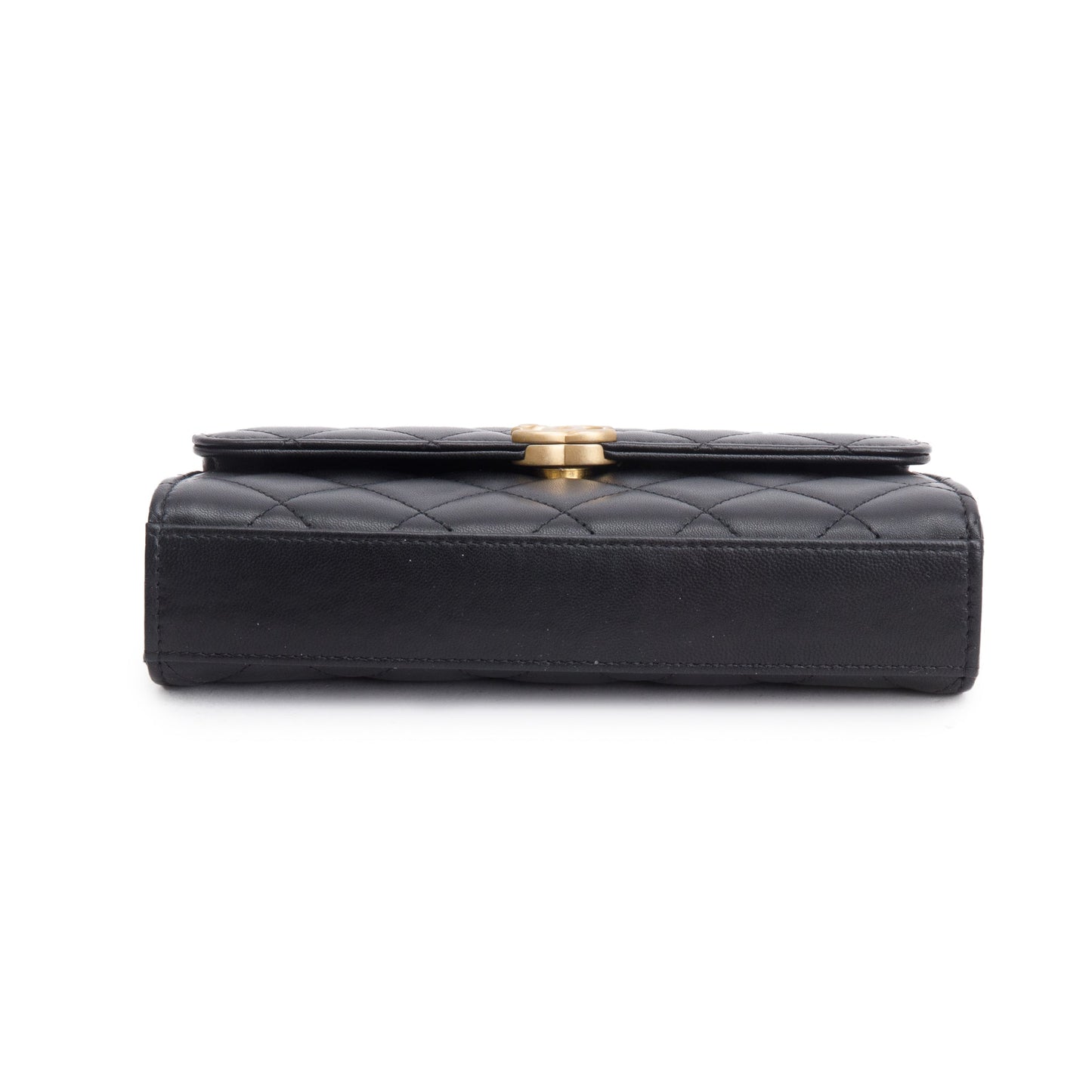 Chanel Black 2023 Lambskin Enamel Top Handle Phone Holder