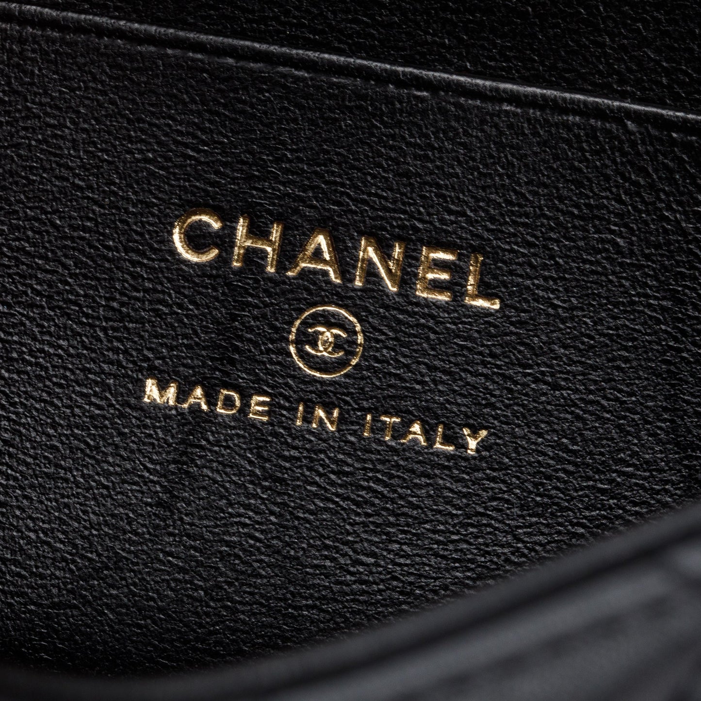Chanel Black 2023 Lambskin Enamel Top Handle Phone Holder