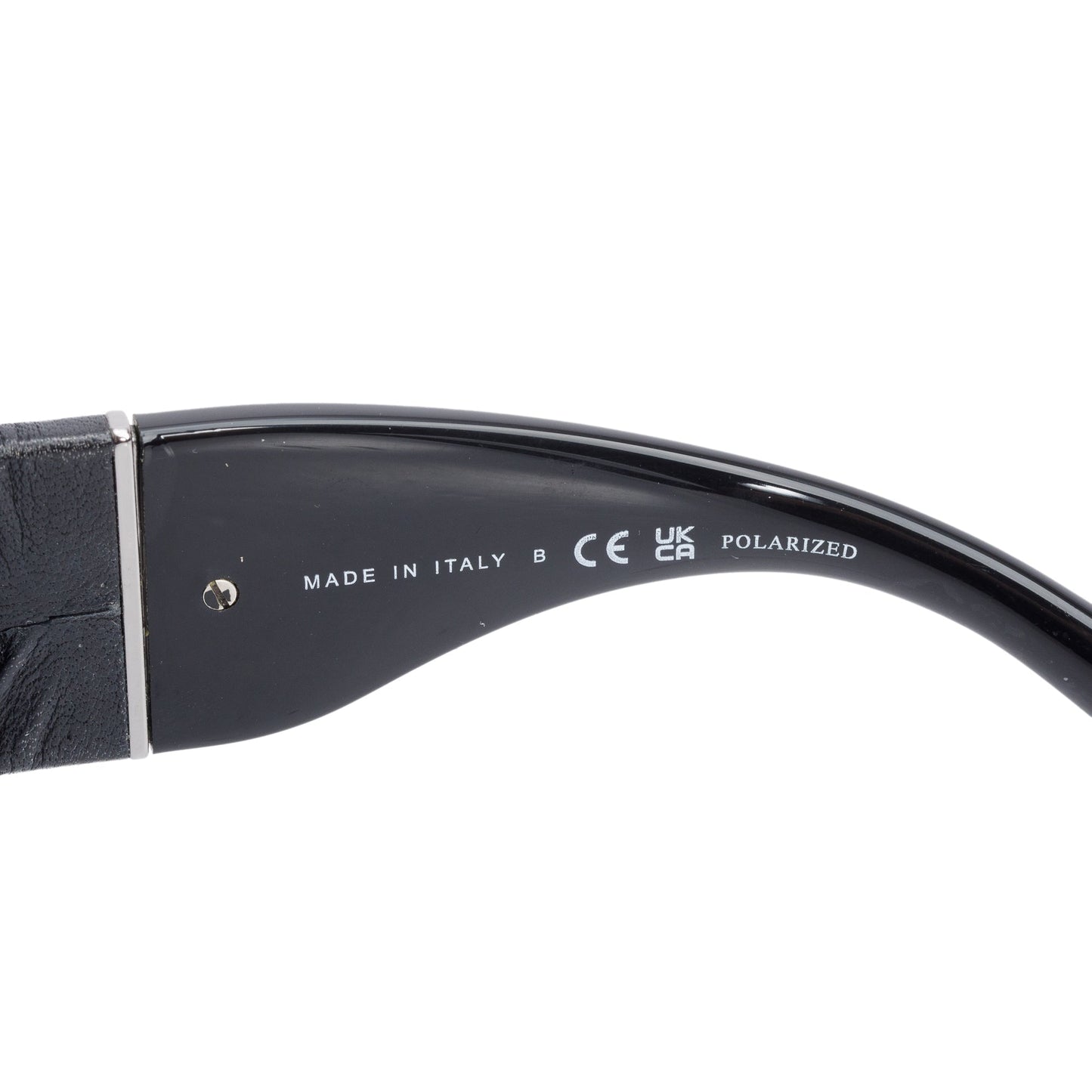 Chanel Black Acetate Calfskin Polarized Square Sunglasses 5473-Q