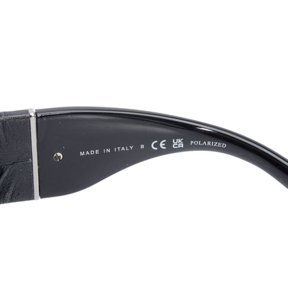 Chanel Black Acetate Calfskin Polarized Square Sunglasses 5473-Q