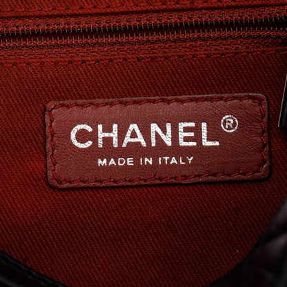 Chanel Black Aged Calfskin Leather Cotton Club Pochette